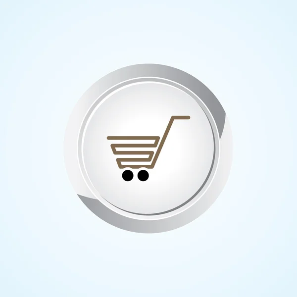 Icon of Shopping Cart on Button. Eps-10. — Stock Vector