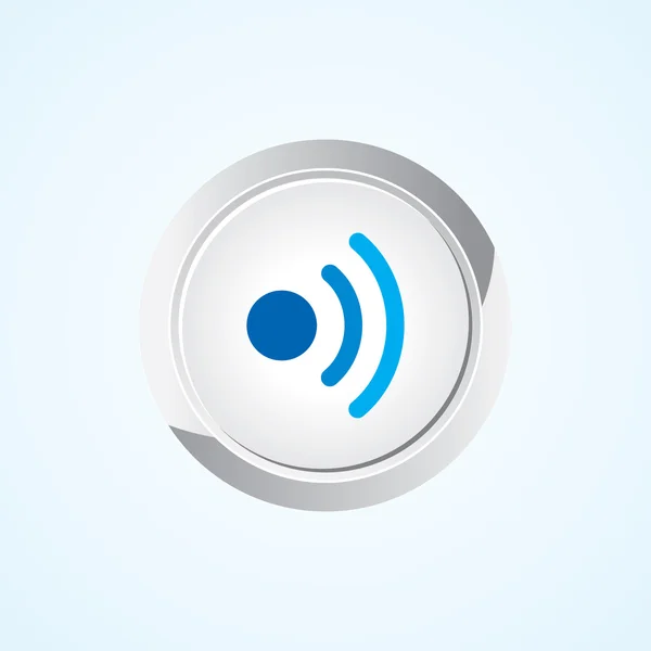 Icona di wireless sul pulsante. Eps-10 . — Vettoriale Stock
