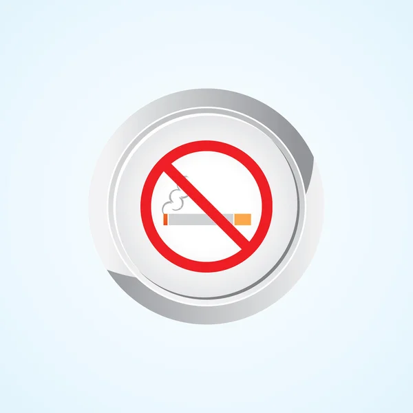Icon of No Smoking on Button. Eps-10. — Stock Vector