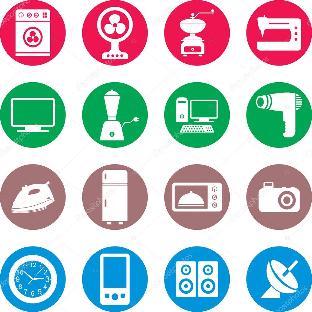 Colourful icon Of Home Appliances