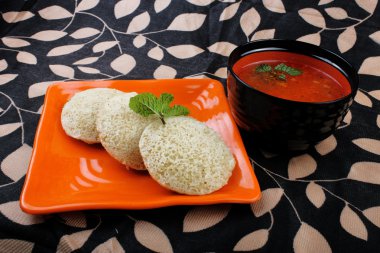 Güney Hint yemekleri tembel tembel Sambar Wada