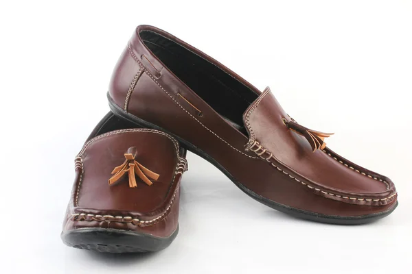 Sapatos masculinos de couro marrom — Fotografia de Stock