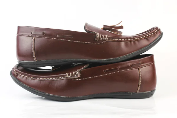 Brown leather men's shoes — Stock Photo, Image