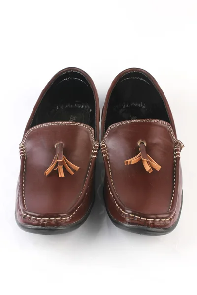 Barna bőr férfi cipő — Stock Fotó