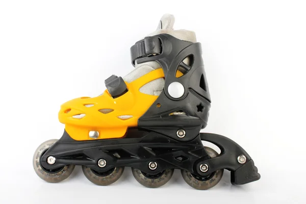 Yellow & Black Colored roller skates isolated on white — Stock Photo, Image