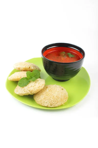 South Indian Food Idly Sambar Wada — Stock Photo, Image