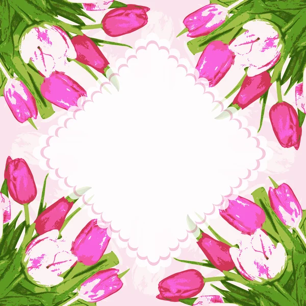 Rám dekorace květiny tulipány — Stockový vektor