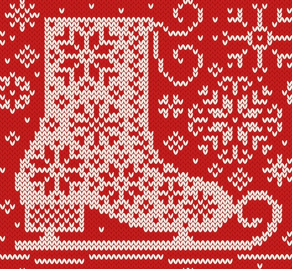 Modèle nordique sans couture tricoté avec patin — Image vectorielle