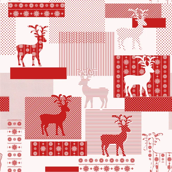 Seamless pattern with nordic reindeer — Stock Vector