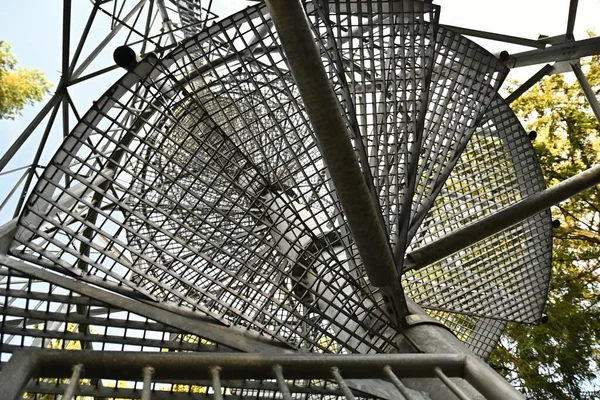 Detail of a steel mast - stairs