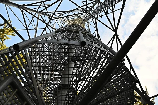 Detail Eines Stahlmastes Treppe Stockbild