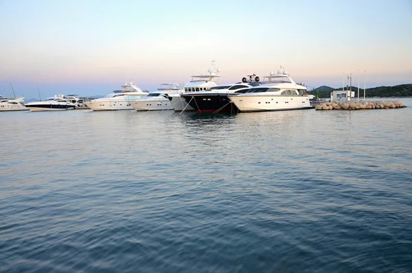 Sea bay with anchoring ships Croatia — Stock Photo, Image