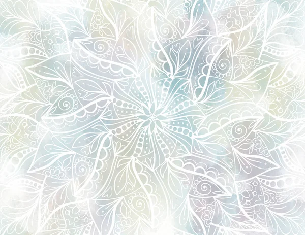 Fondo descolorido abstracto con elementos ornamentales blancos. Fondo de acuarela. — Foto de Stock
