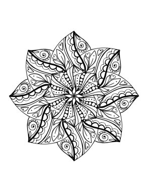 Mandala dövme tasarımı, mandala yetişkin boyama kitabı sayfası
