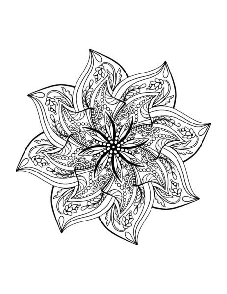 Mandala tetování design, okrasné dospělé omalovánky stránka — Stockový vektor