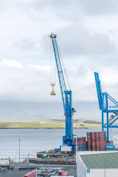 Reykjavik Islandia Junio 2020 Quay Cranes — Foto de Stock