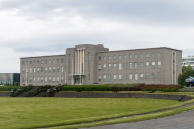 Reykjavik, İzlanda - 21 Haziran 2020: İzlanda Üniversitesi (İzlandaca: Haskoli Adaları).