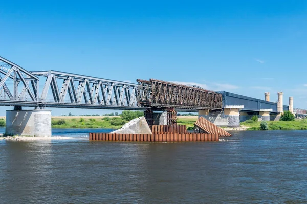 Tczew Poland June 2020 Bridge Renovation Vistula River — Foto de Stock