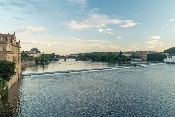 Praga Repubblica Ceca Luglio 2020 Vista Panoramica Sul Fiume Moldava — Foto Stock