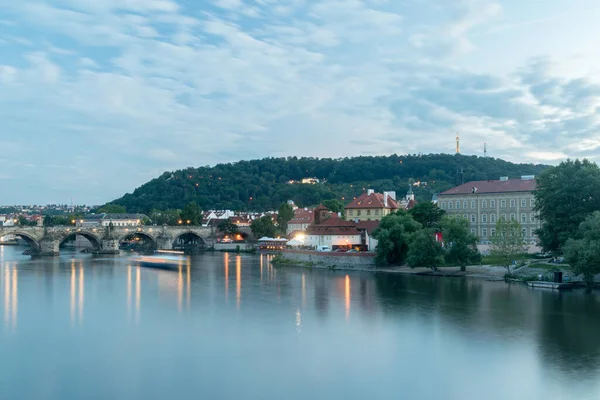 Riverbank Dari Vltava Pusat Kota Praha Republik Ceko — Stok Foto