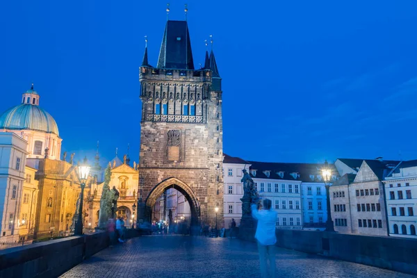 Praga República Checa Julio 2020 Puente Ciudad Vieja Torre Del — Foto de Stock