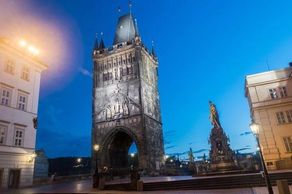 Praga República Checa Julio 2020 Puente Ciudad Vieja Torre Que — Foto de Stock