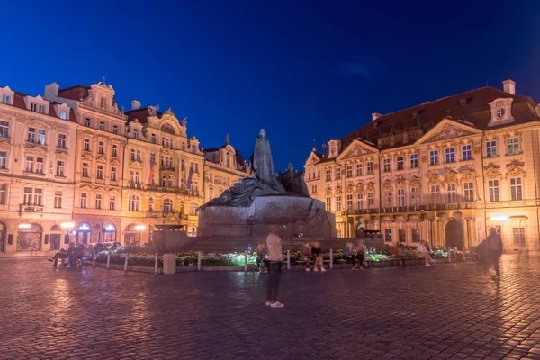 Praga Repubblica Ceca Luglio 2020 Memoriale Jan Hus Nella Piazza — Foto Stock