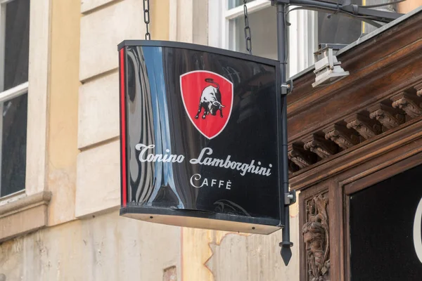 Prag Tjeckien Juli 2020 Tonino Lamborghini Café — Stockfoto