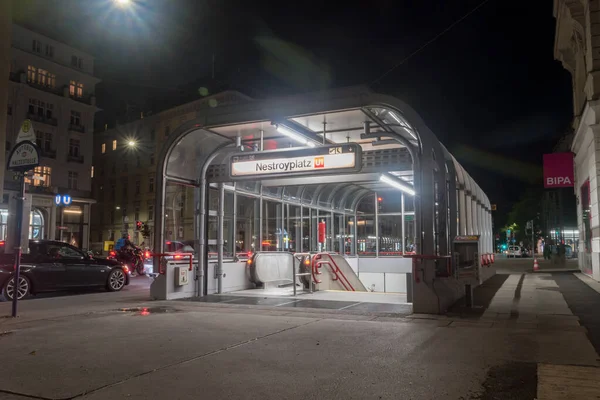 Vienna Austria August 2020 Entrance Nestroyplatz Metro Station — Stock Photo, Image