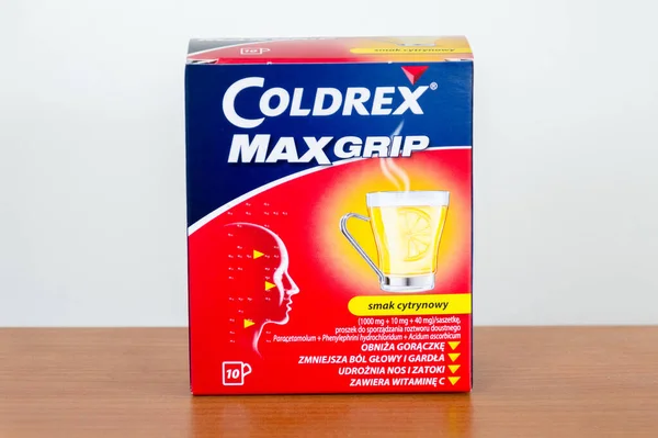 Pruszcz Gdanski Polonia Noviembre 2020 Coldrex Max Grip Lemon Taste — Foto de Stock