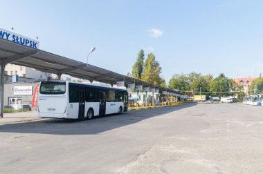 Slupsk, Polonya - 22 Eylül 2020: Slupsk Otobüs İstasyonu.