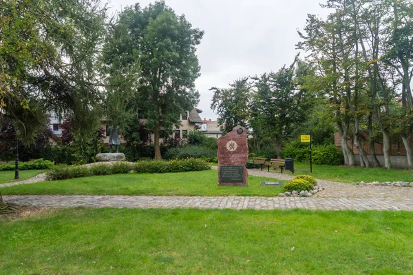 Puck Polonia Septiembre 2020 Piedra Conmemorativa Del 12º Congreso Kashubian — Foto de Stock