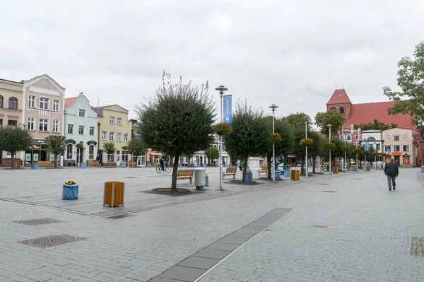 Puck Polsko Září 2020 Starobylé Náměstí Oblačného Dne — Stock fotografie