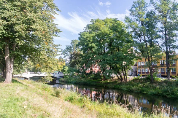 Vista Del Río Slupia Día Soleado Slupsk Polonia —  Fotos de Stock