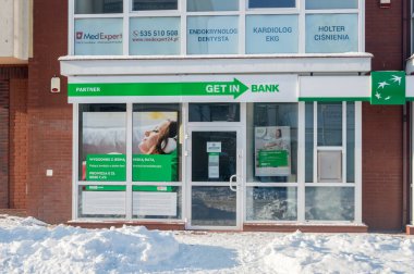Pruszcz Gdanski, Polonya - 17 Ocak 2021: Pruszcz Gdanski 'de Getin Bank.