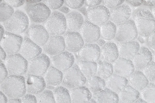 Close up detail white polystyrene foam.
