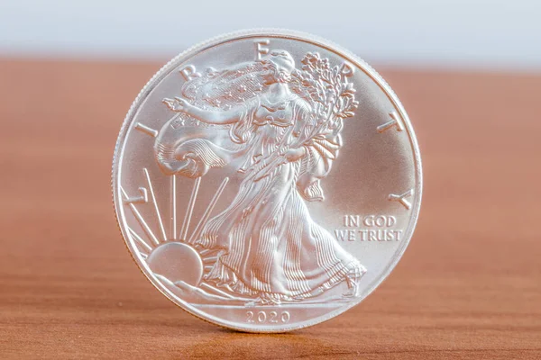 1Oz Finom Ezüst Egy Dollár Bullion Coin Sétáló Szabadság Egyesült — Stock Fotó