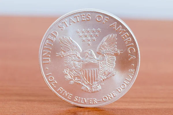 Uncja Czystego Srebra Dolar Bullion Moneta Dolar Amerykański Srebrny Orzeł — Zdjęcie stockowe