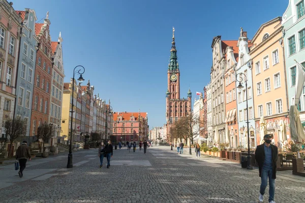 Gdansk Pologne Mars 2021 Vue Sur Long Marché Polonais Dlugi — Photo