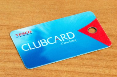 Pruszcz Gdanski, Poland - April 26, 2021: Tesco Clubcard. Loyalty card of Polish Tesco.