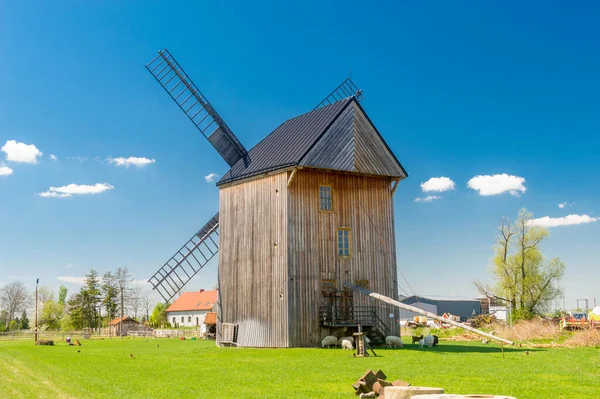 Mokry Dwor Poland May 2021 Old Wooden Windmill Mokry Dwor — 图库照片