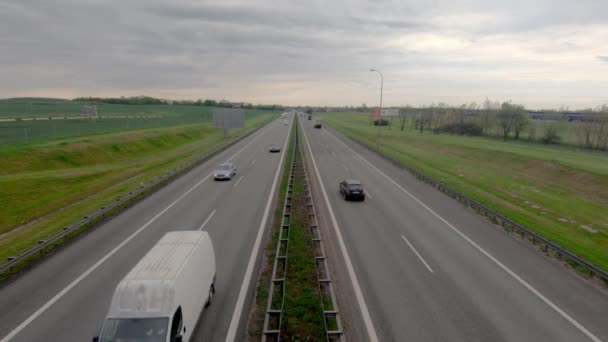 Bedzieszyn Lengyelország 2021 Május Közlekedés Autópályán — Stock videók