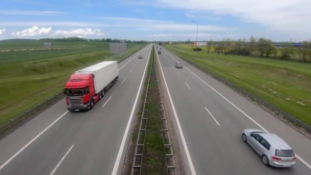 Bedzieszyn Lengyelország 2021 Május Forgalom Ütemezése Autópályán — Stock videók