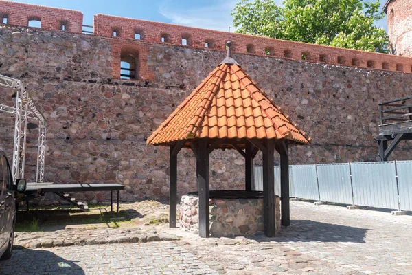 Goed Binnenplaats Van Kasteel Van Gotisch Teutoonse Kasteel Een Voormalig — Stockfoto