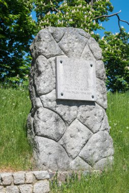 Bytow, Poland - May 31, 2021: Monument in tribute to the Soviet soldiers taking part in World War II.