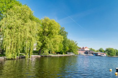 Beautiful summer view of Trzesiecko lake in Szczecinek, Poland.