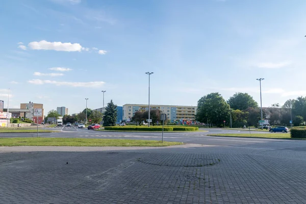 Pila, Poland - May 31, 2021: John Paul II roundabout.