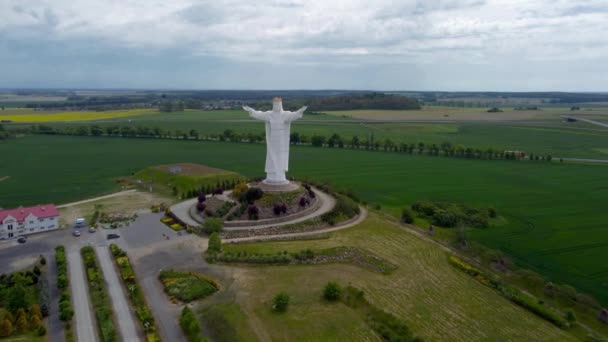 Swiebodzin Polonia Junio 2021 Vista Estatua Cristo Rey Swiebodzin — Vídeo de stock