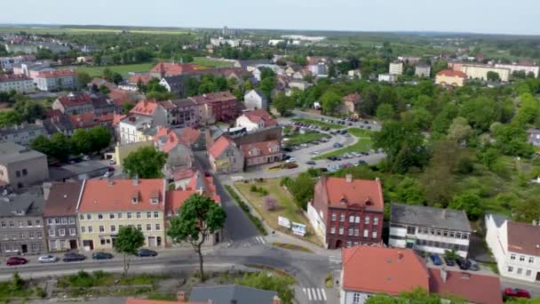 Swiebodzin Pologne 1Er Juin 2021 Vue Aérienne Tournante Dans Centre — Video