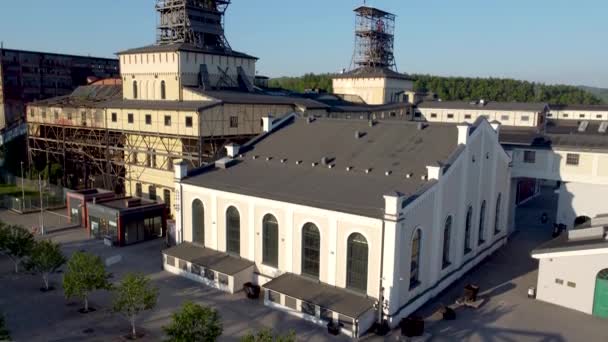 Přileťte Bývalého Dolu Polském Walbrzychu Muzeum Průmyslu Techniky Historii Uhelných — Stock video